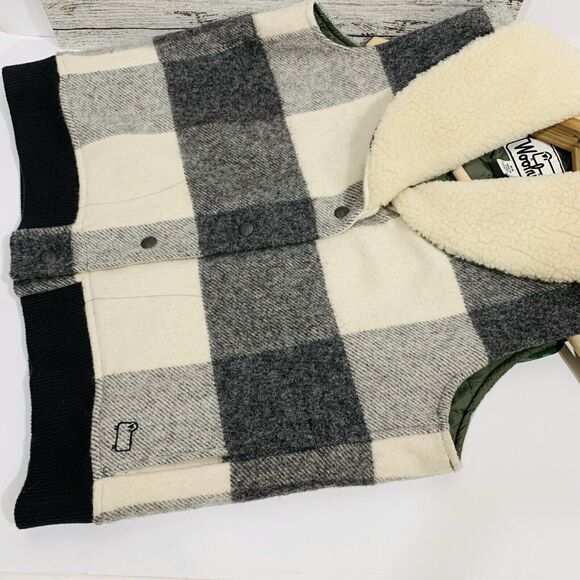 Woolrich Wool Blend Plaid Buffalo White Gray Vest Women’s EUC Size Medium - Picture 11 of 16